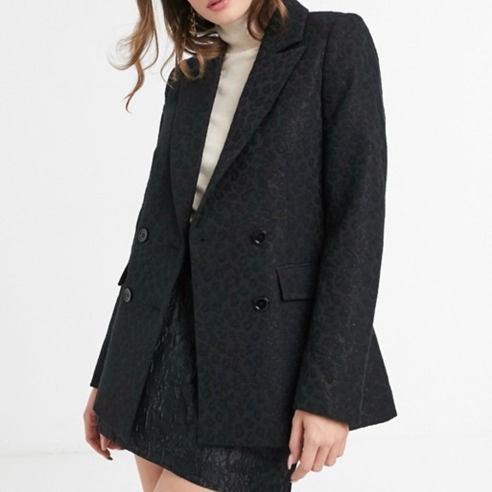 & other Stories sparkle leopard blazer